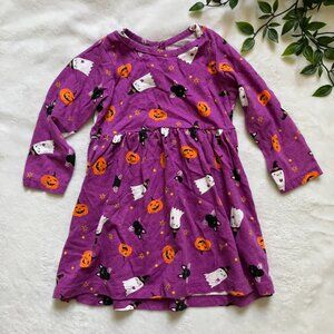 Halloween Toddler Dress 18M | Purple Pumpkin Cats Ghosts GUC